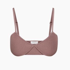 Babaton Sculpt Knit Bra Top in Deep Taupe